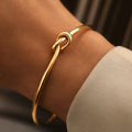 Elegant Stainless Steel Twist Bangle - Minimalist Bracelet for Women