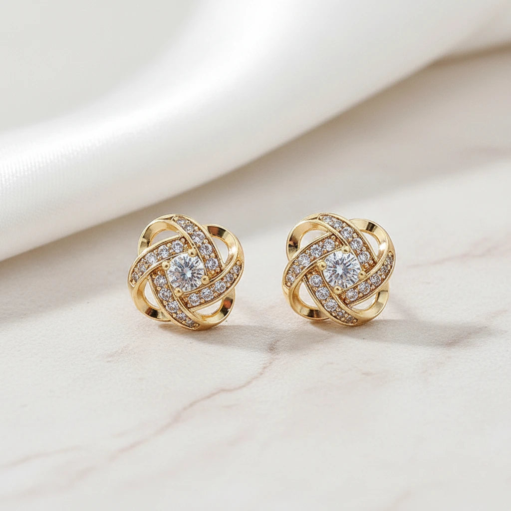 Light Luxury Zircon Stud Earrings